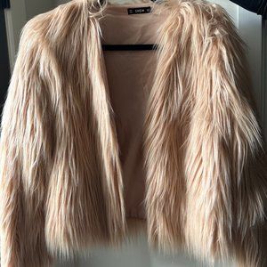 Light Pink Shein Faux Fur Coat